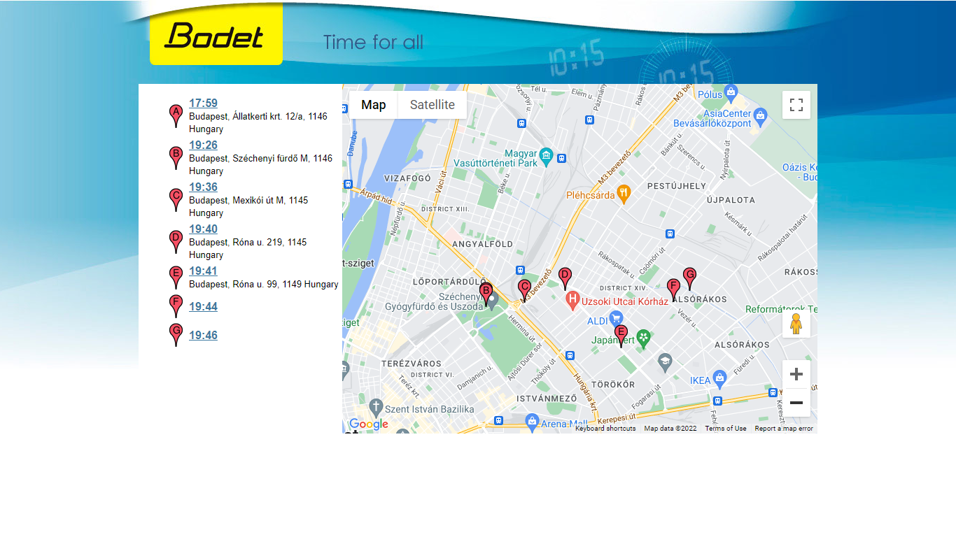 KELIO-Karte mit Geolocation